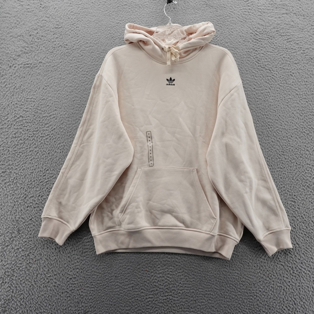 Adidas Originals Trefoil Oversized Hoodie Sweatshirt Womens XS Cream‎ NEW